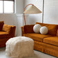 Large Burnt Orange Velvet Lounge