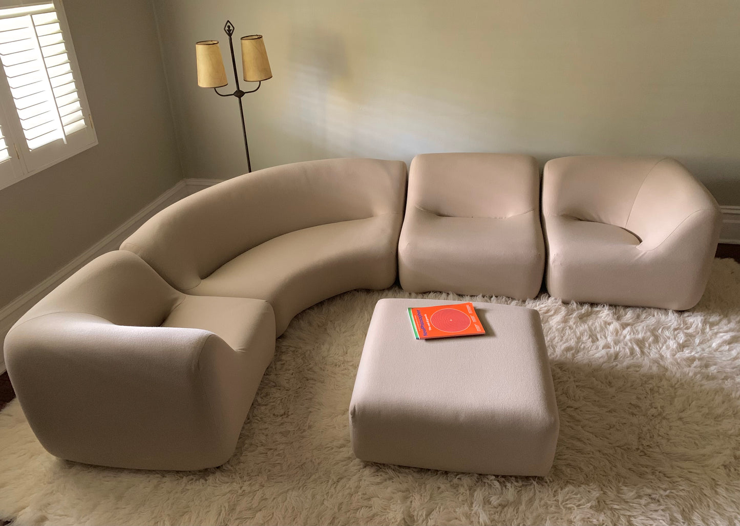 Featherston Numero VII Modular Sofa Reupholstered in Soft Wool