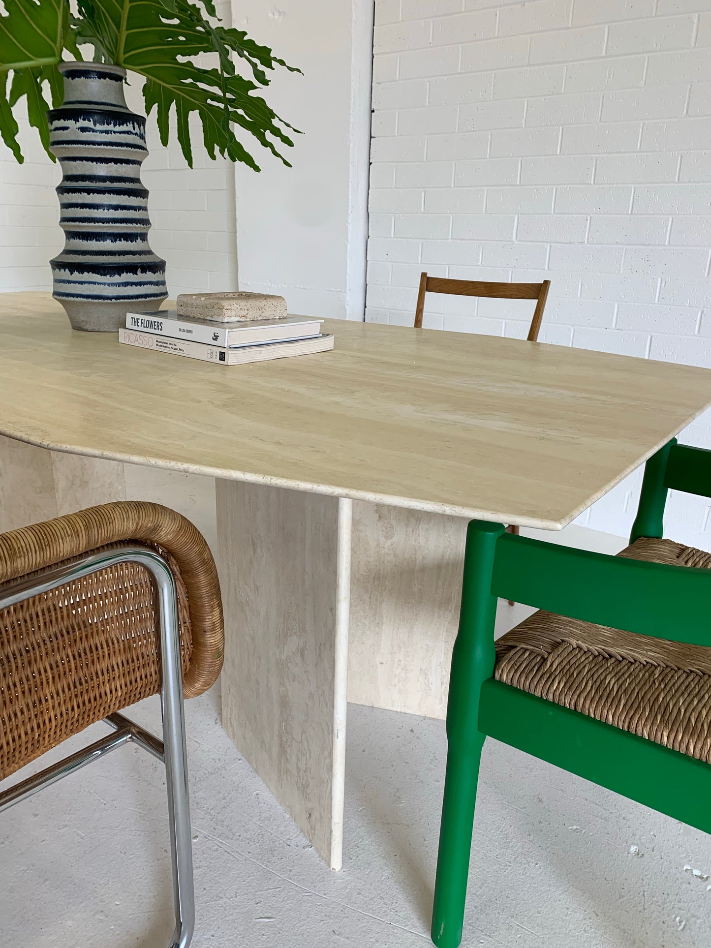 Vintage Travertine Dining Table