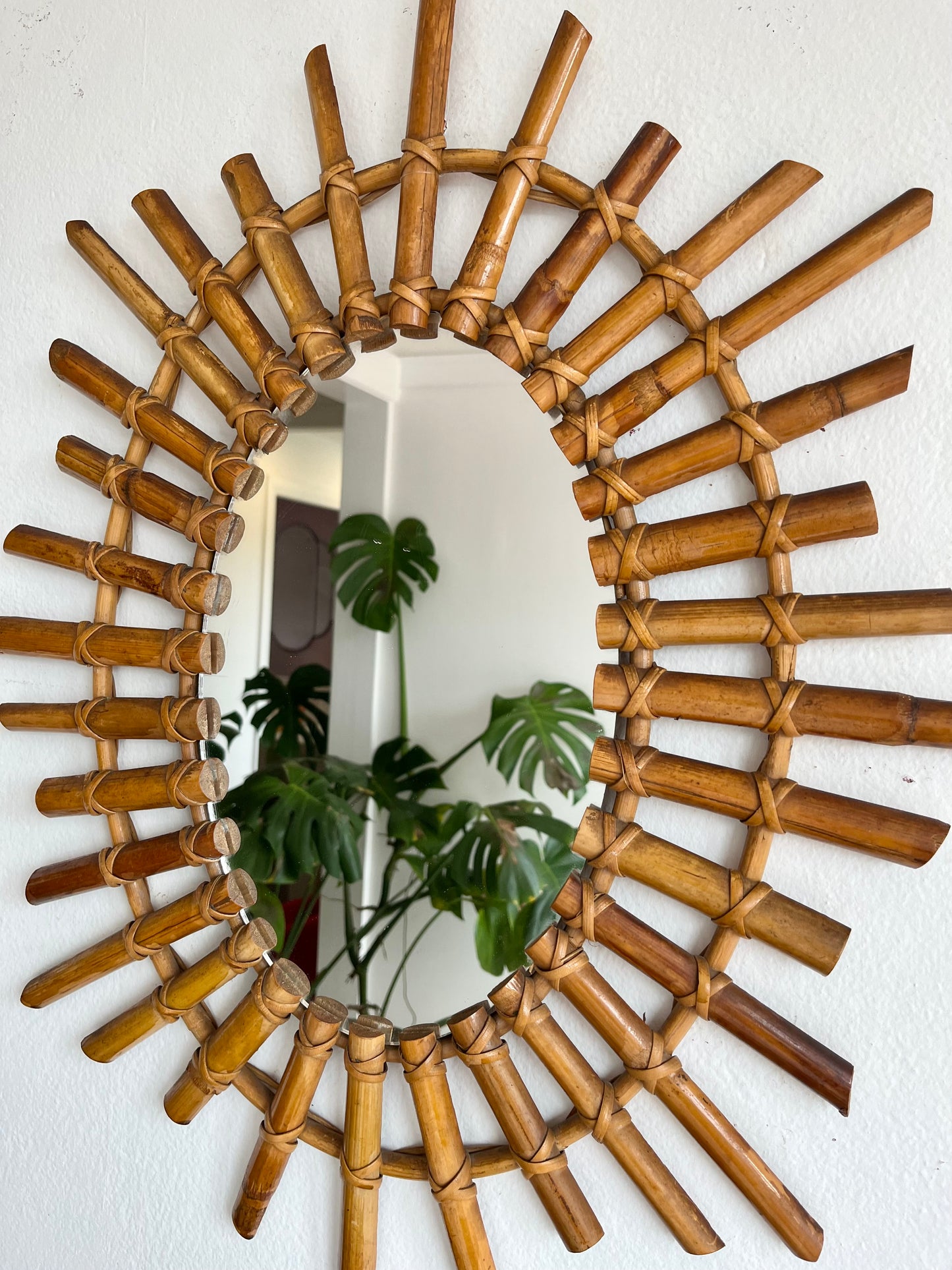 Vintage Italian Bamboo Mirror