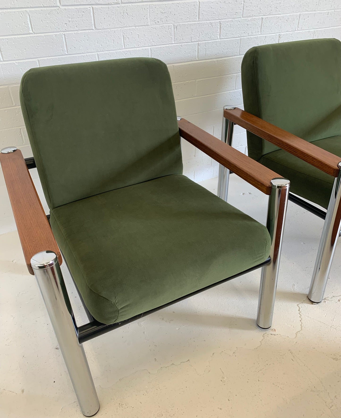 Vintage Teak and Chrome Sebel Armchairs