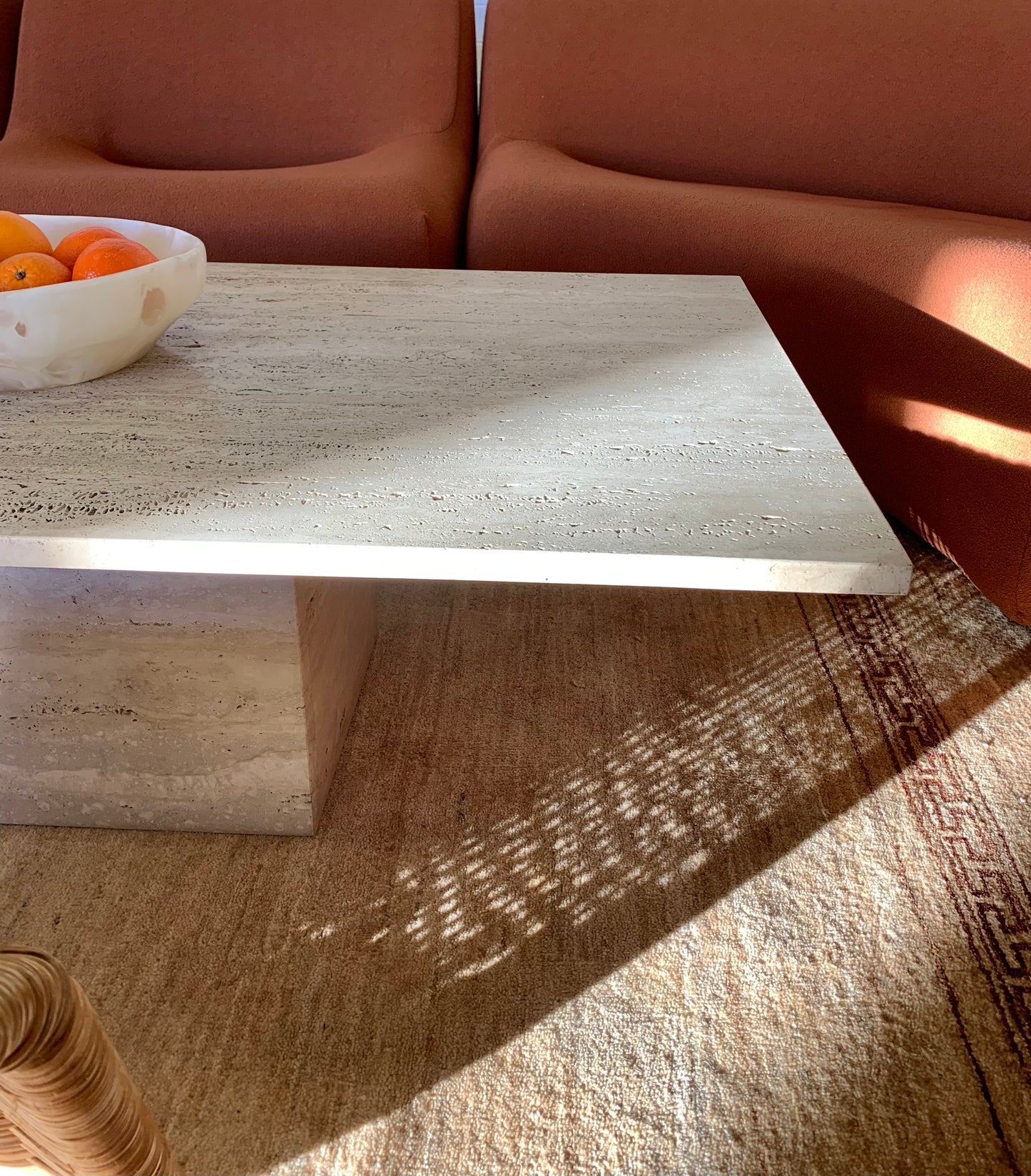 Unfilled Travertine Coffee Table