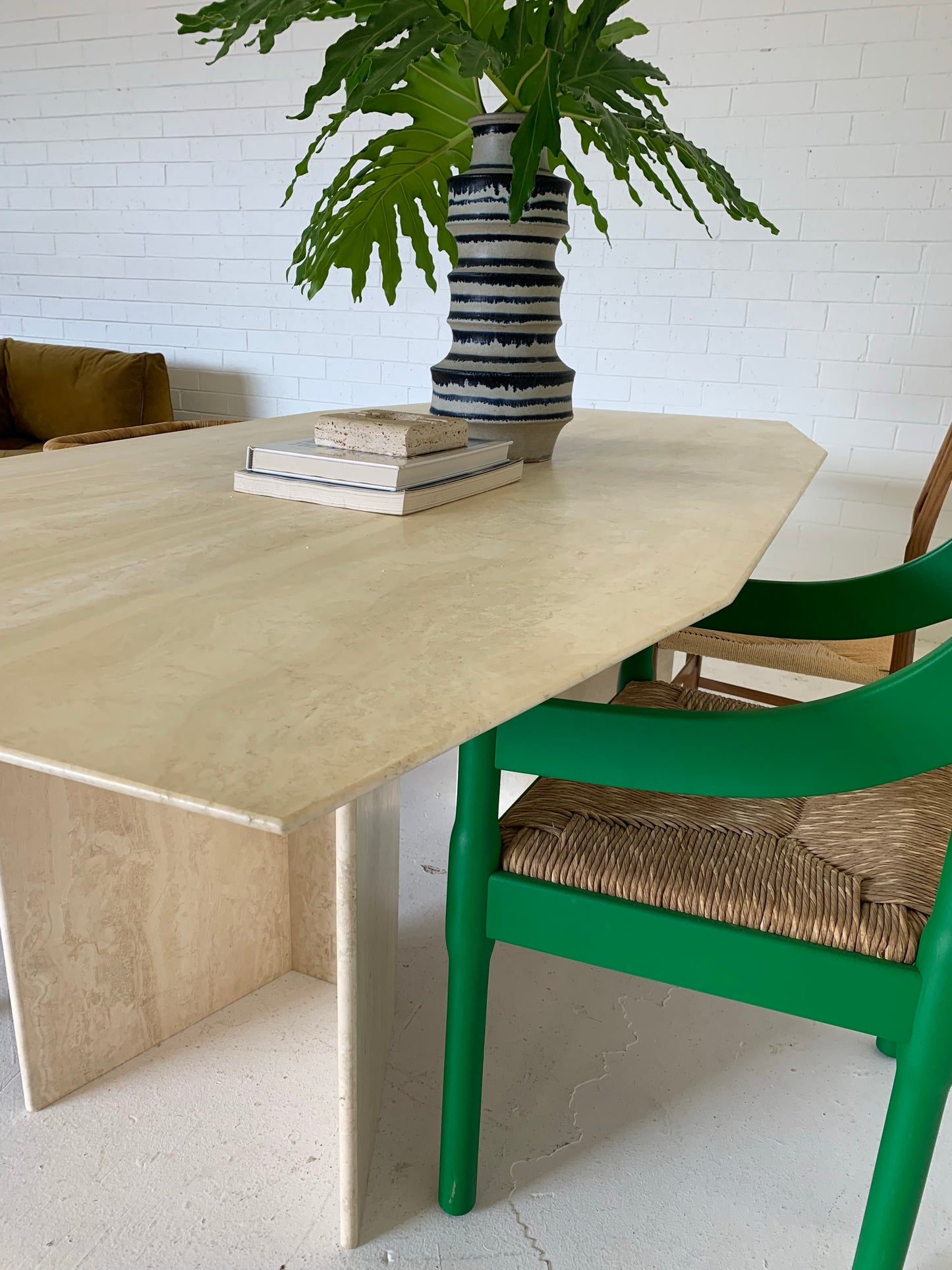 Vintage Travertine Dining Table