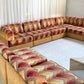 Vintage 9 Piece Geometric Corduroy Modular Sofa & Ottoman (Set)