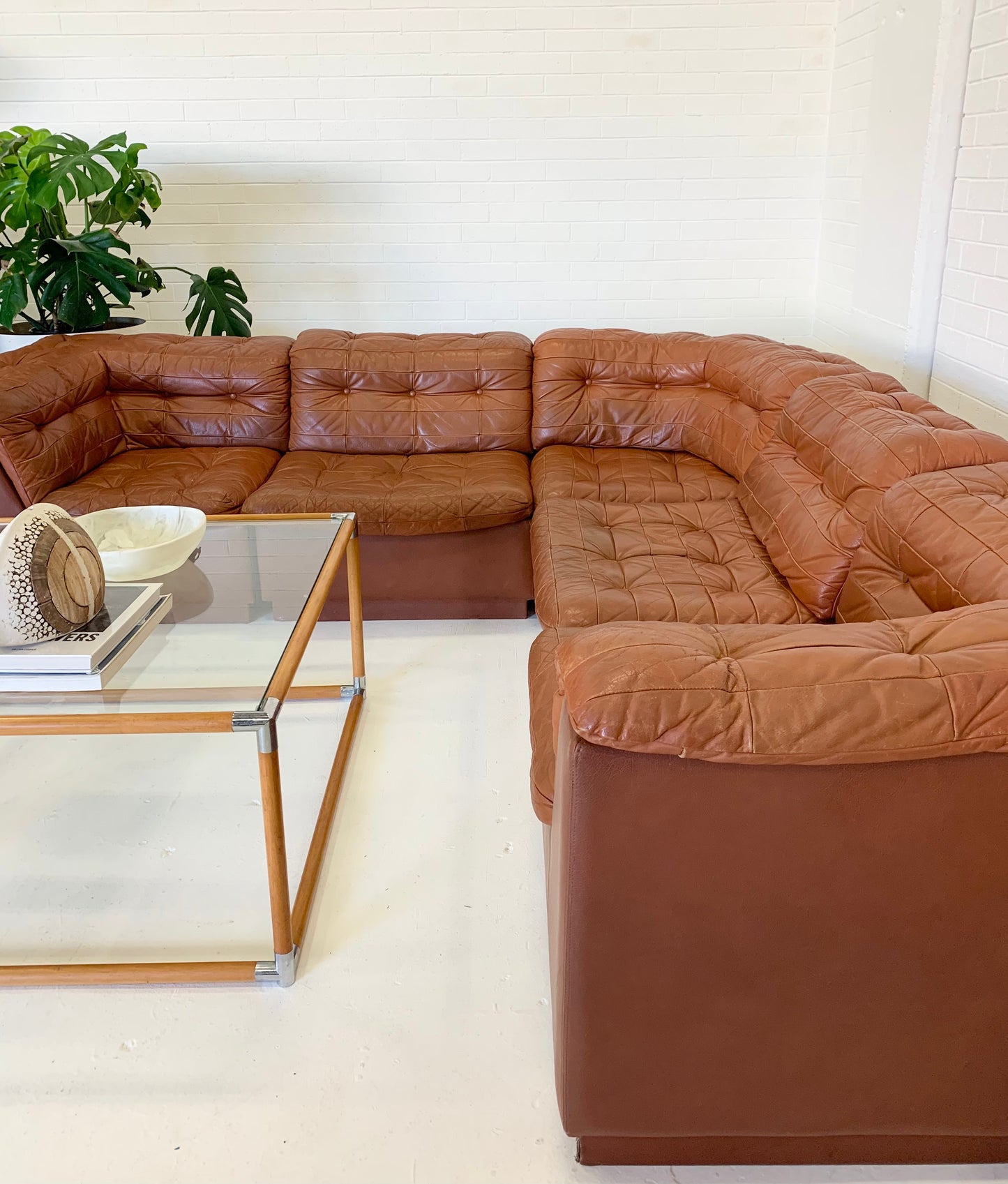 Vintage Leather Modular Sofa