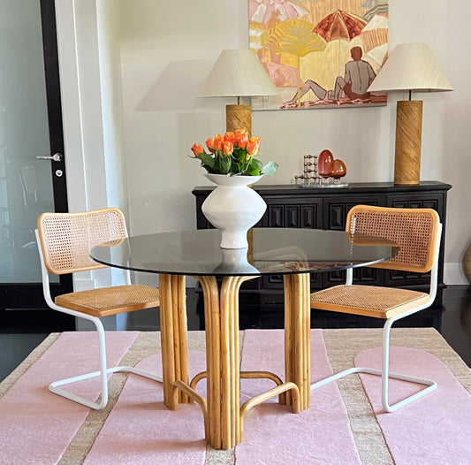 Gabriella Crespi style bamboo cane dining table