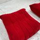 Vintage Ligne Roset Togo Fireside & Ottoman Set - Red Suede
