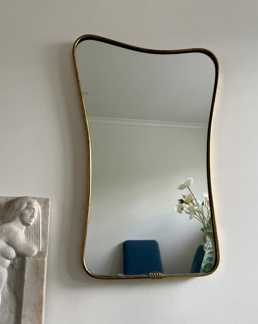 - 1950s Italian Brass Mirror - “Biscotto”