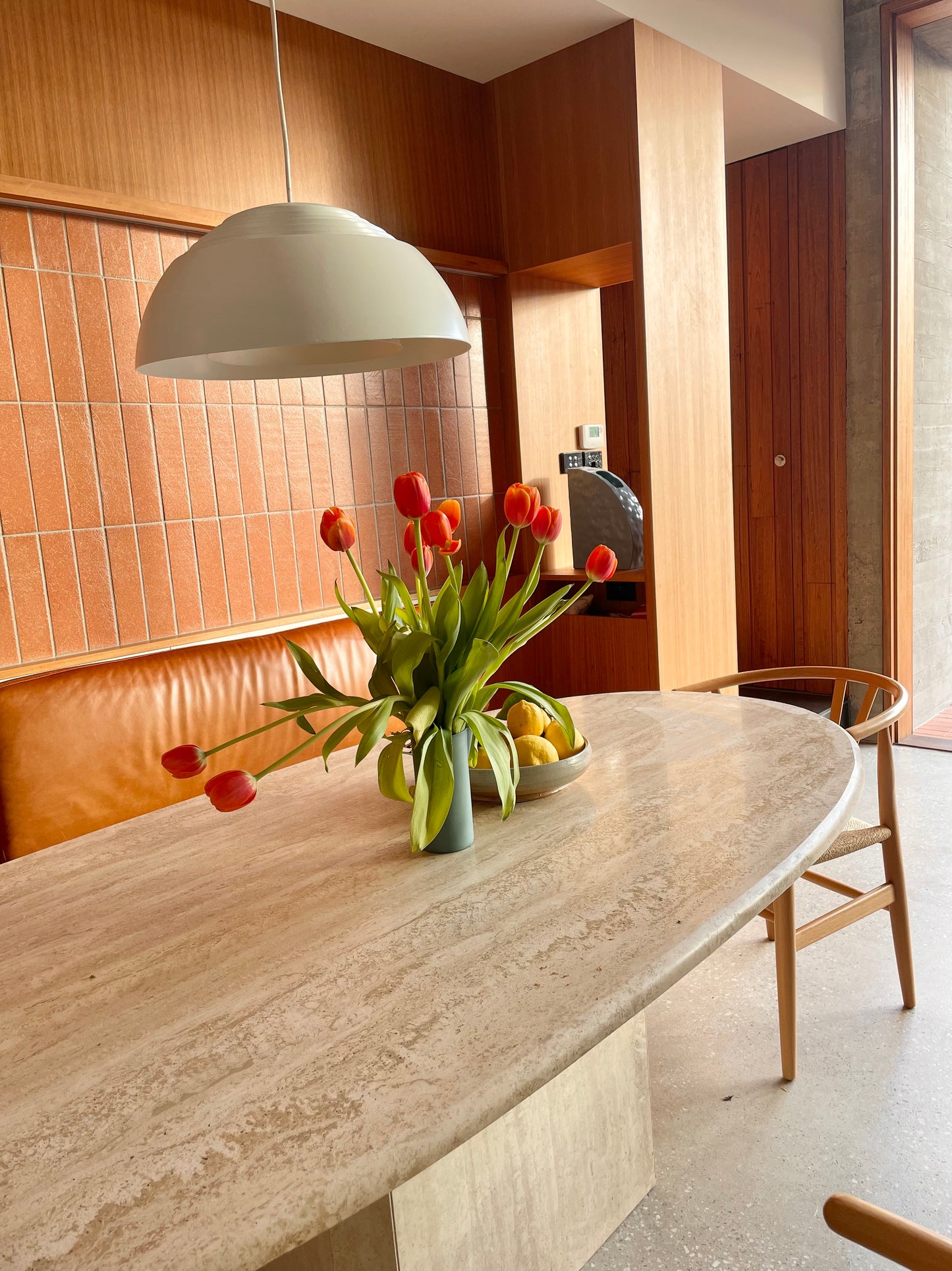 Italian Travertine Dining Table