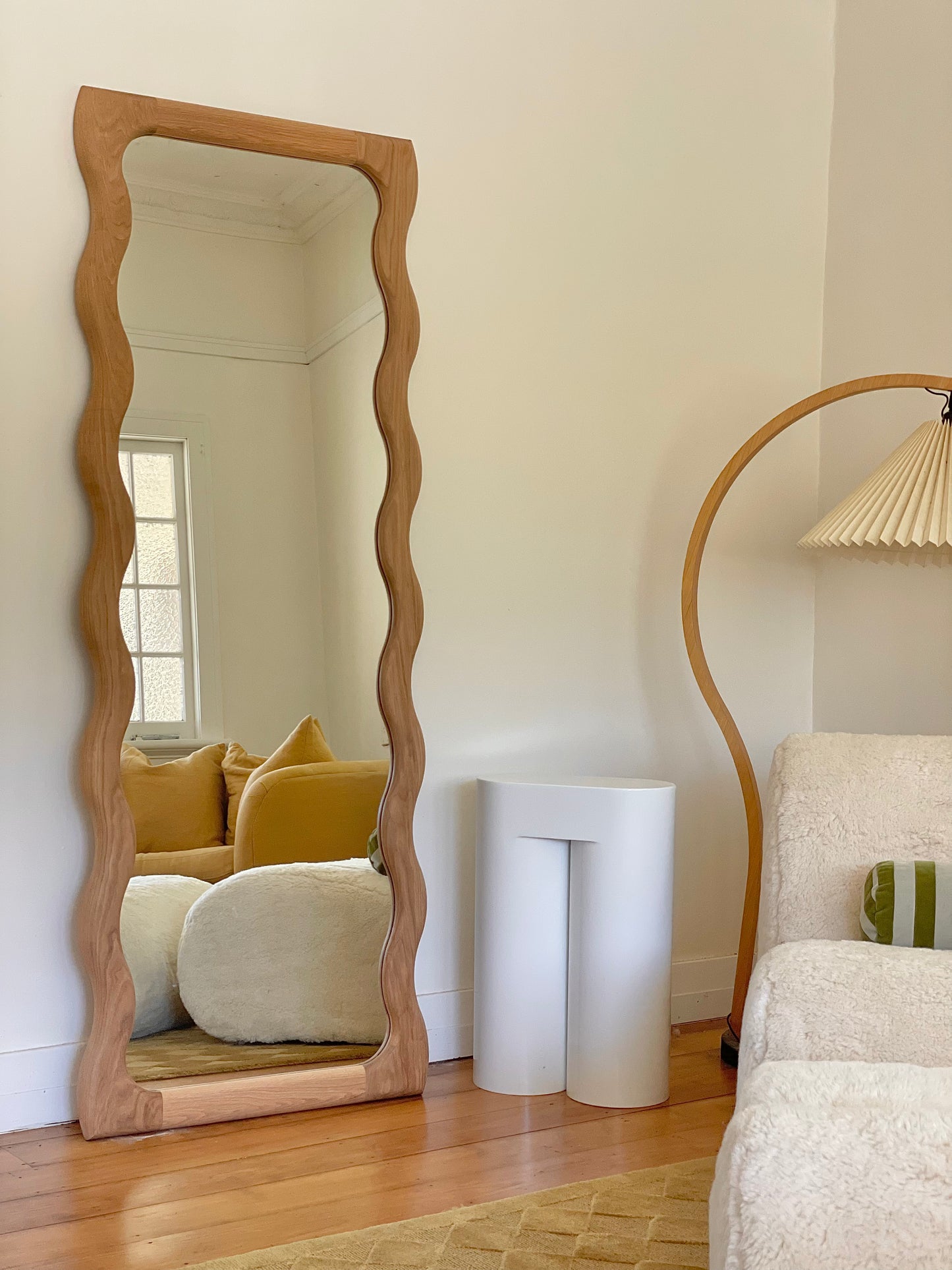 Knot Studio Wavy Floor Mirror OAK