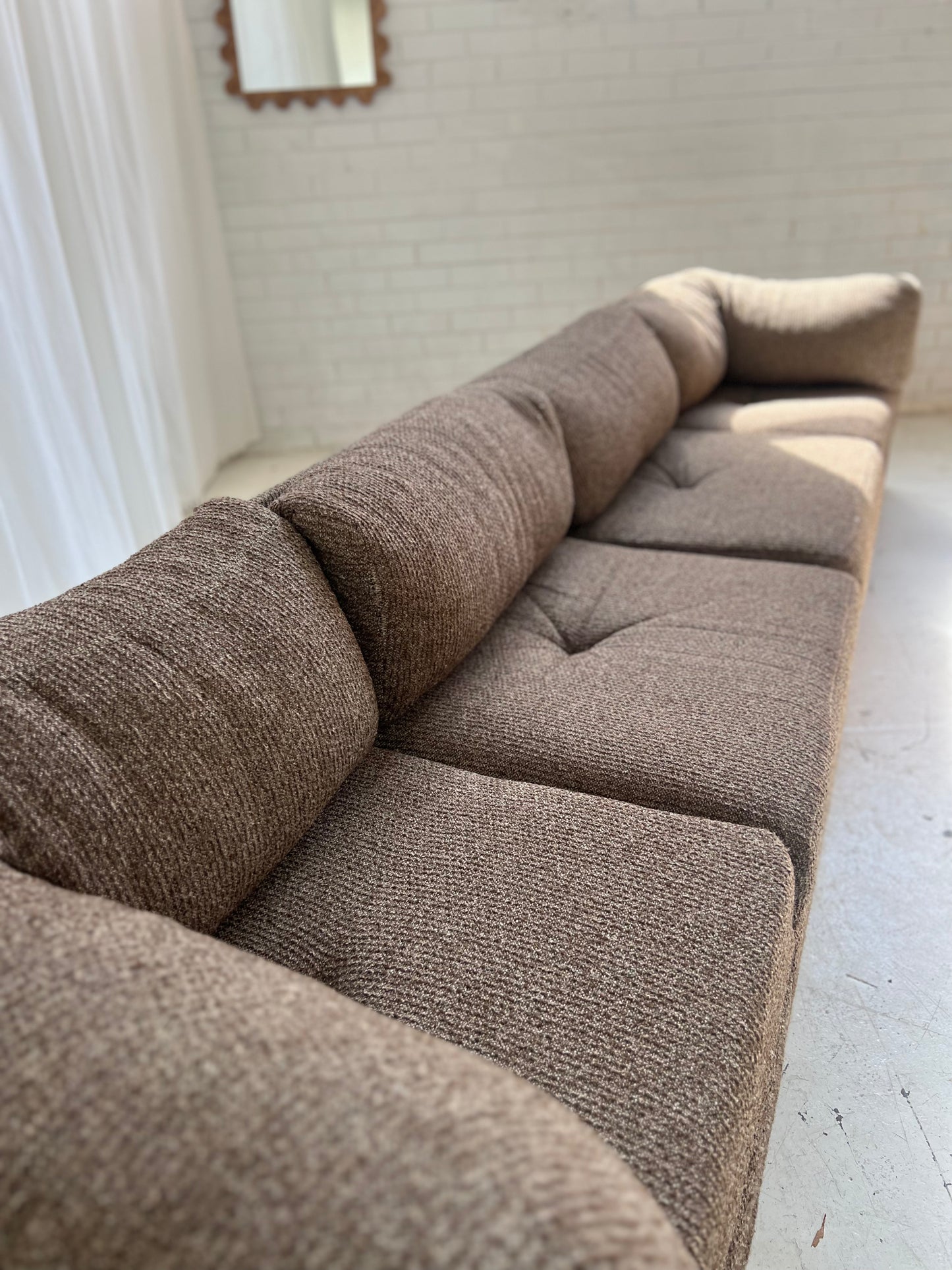 - Vintage Brown Tweed Playpen Modular Sofa