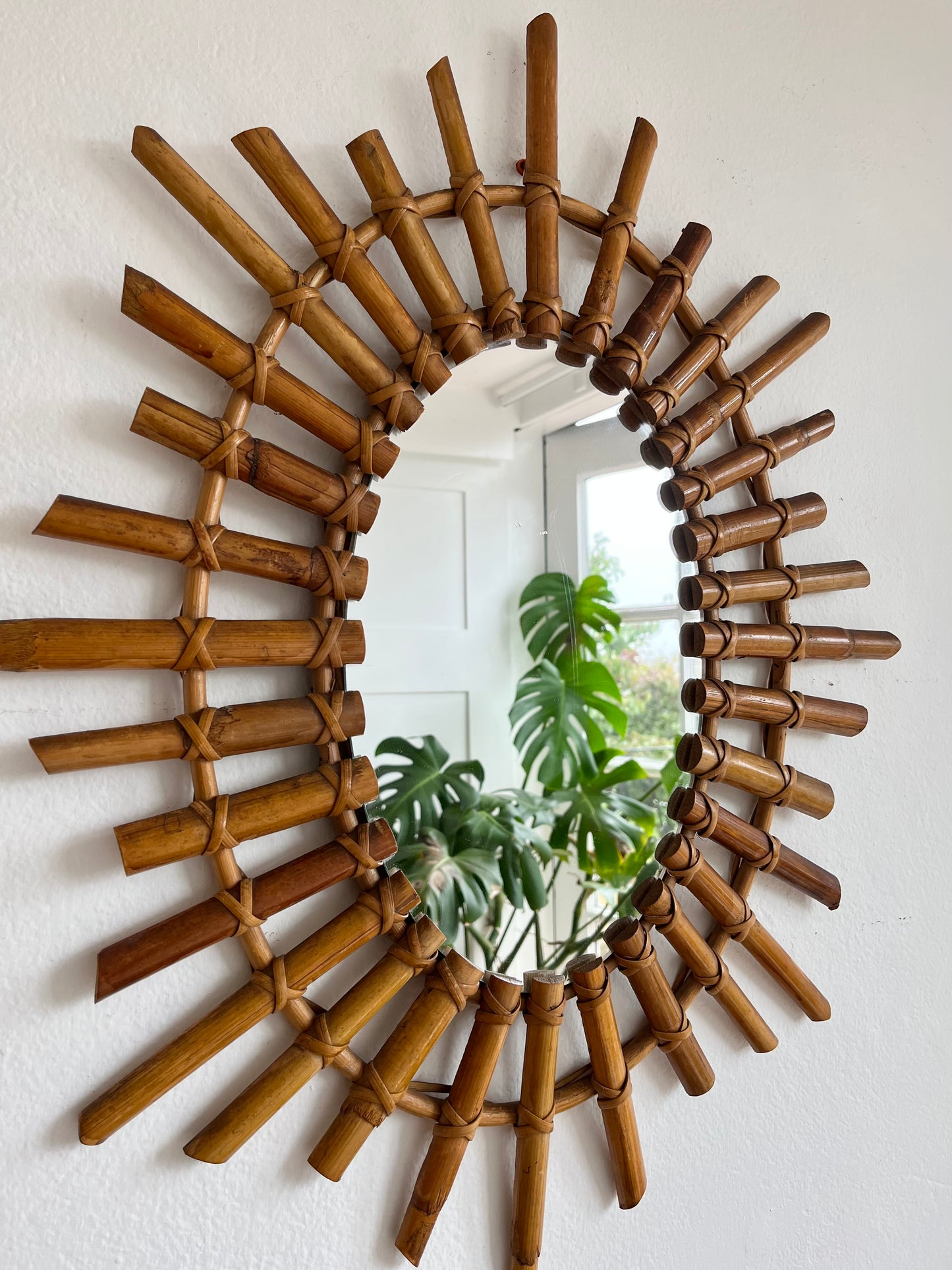 Vintage Italian Bamboo Mirror