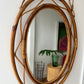 Vintage Italian Bamboo Mirror by Bonacina