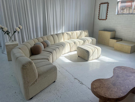 - Soft Cream Curved Modular Sofa Set