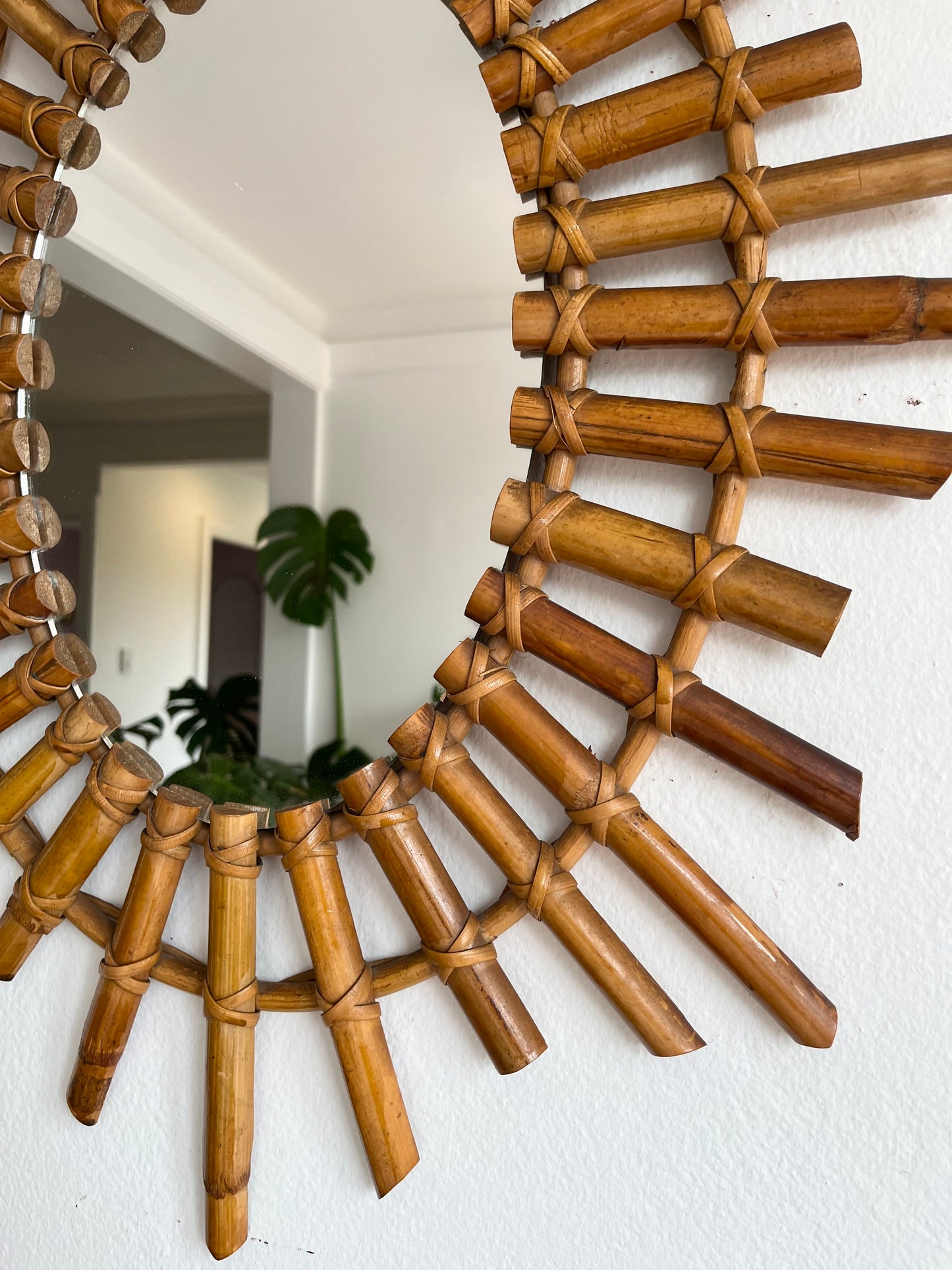 Vintage Italian Bamboo Mirror