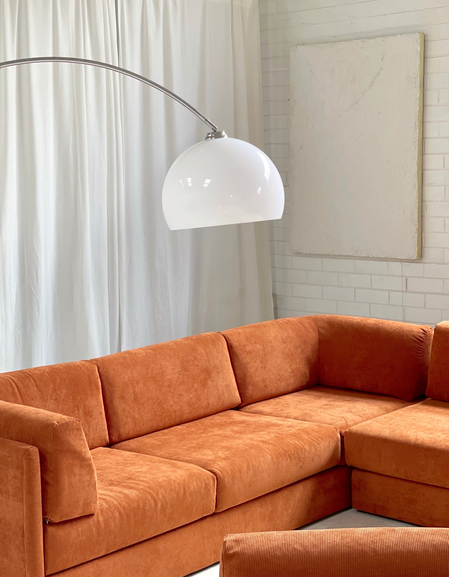 Rust Corduroy Vintage Modular Sofa