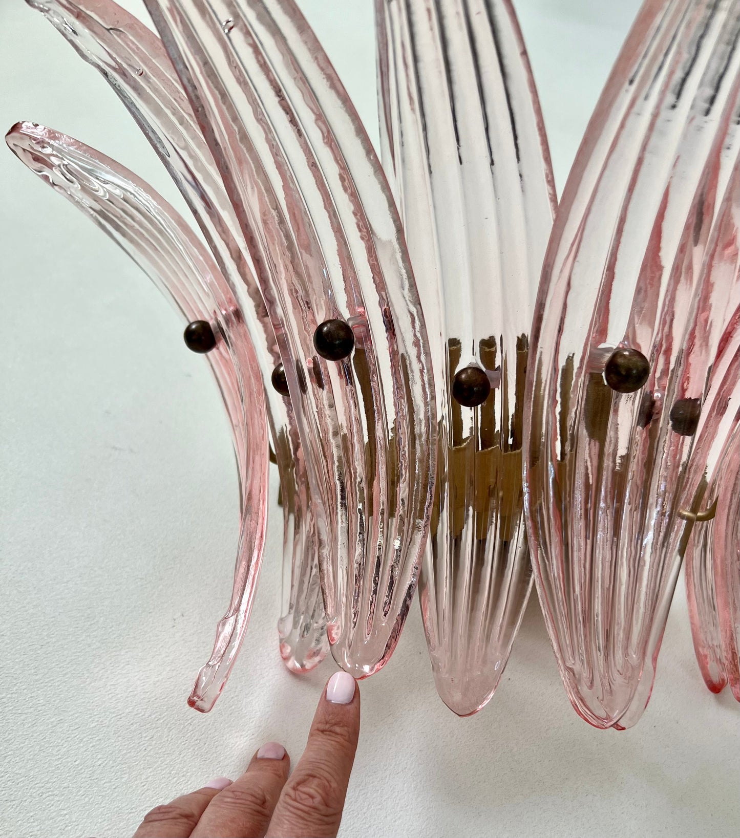 - Pink Murano Palmette Sconce, Italy - Two Available