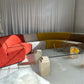 Vintage Glass & Travertine Coffee Table