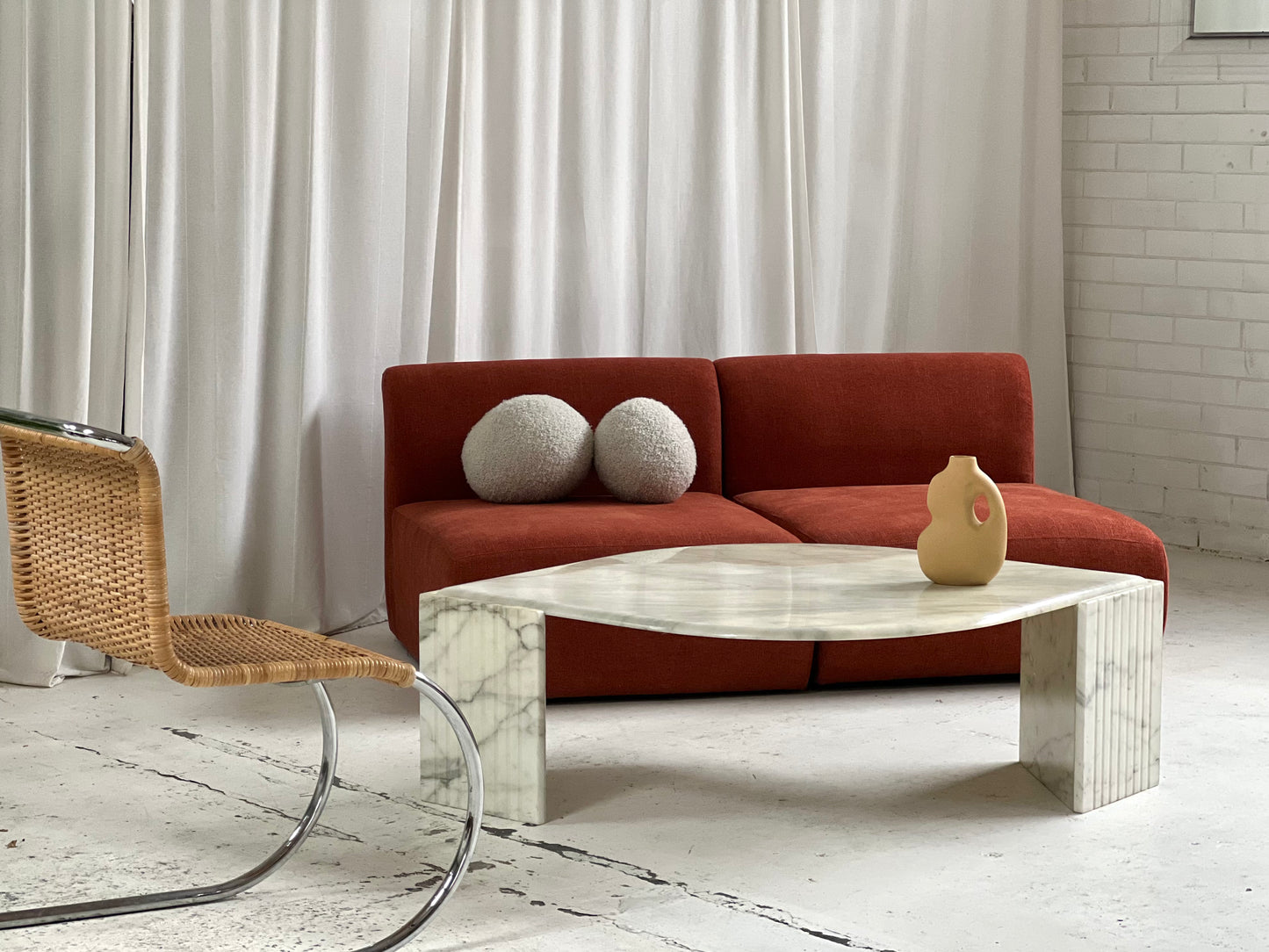 Vintage Marble Tear Drop Coffee Table