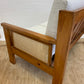 Pine and Rattan Boucle Two Seater Sofa