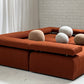 Large Bespoke Rust Boucle Modular Sofa