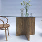 Travertine & Glass Dining Table