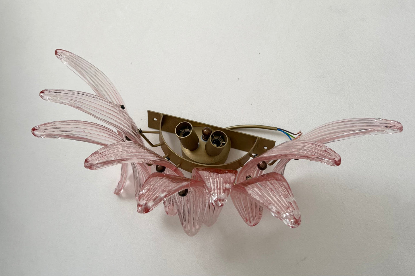 - Pink Murano Palmette Sconce, Italy - Two Available