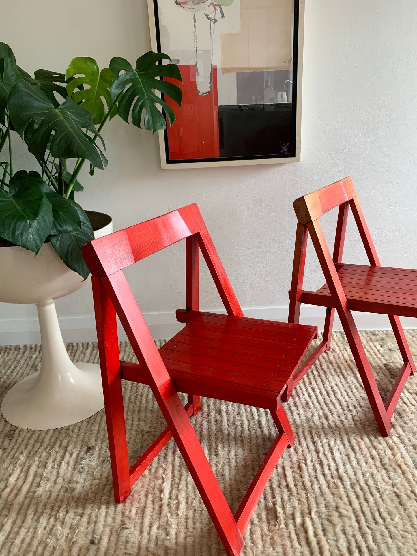 Original 1960’s Aldo Jacober and Pierangela d’Aniello “Trieste” Folding Chairs for Bazzani