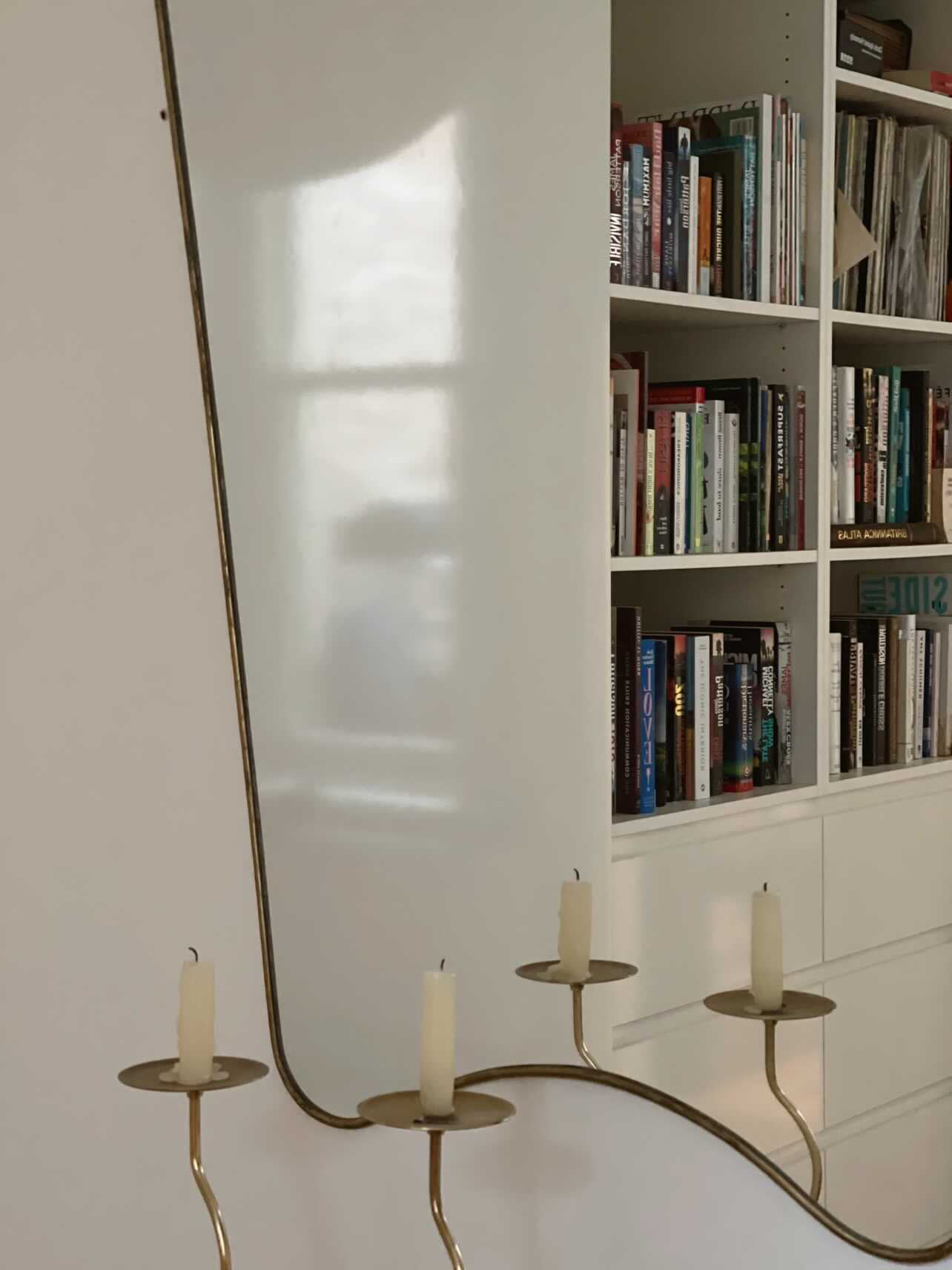 XL Trapeze Brass Mirror