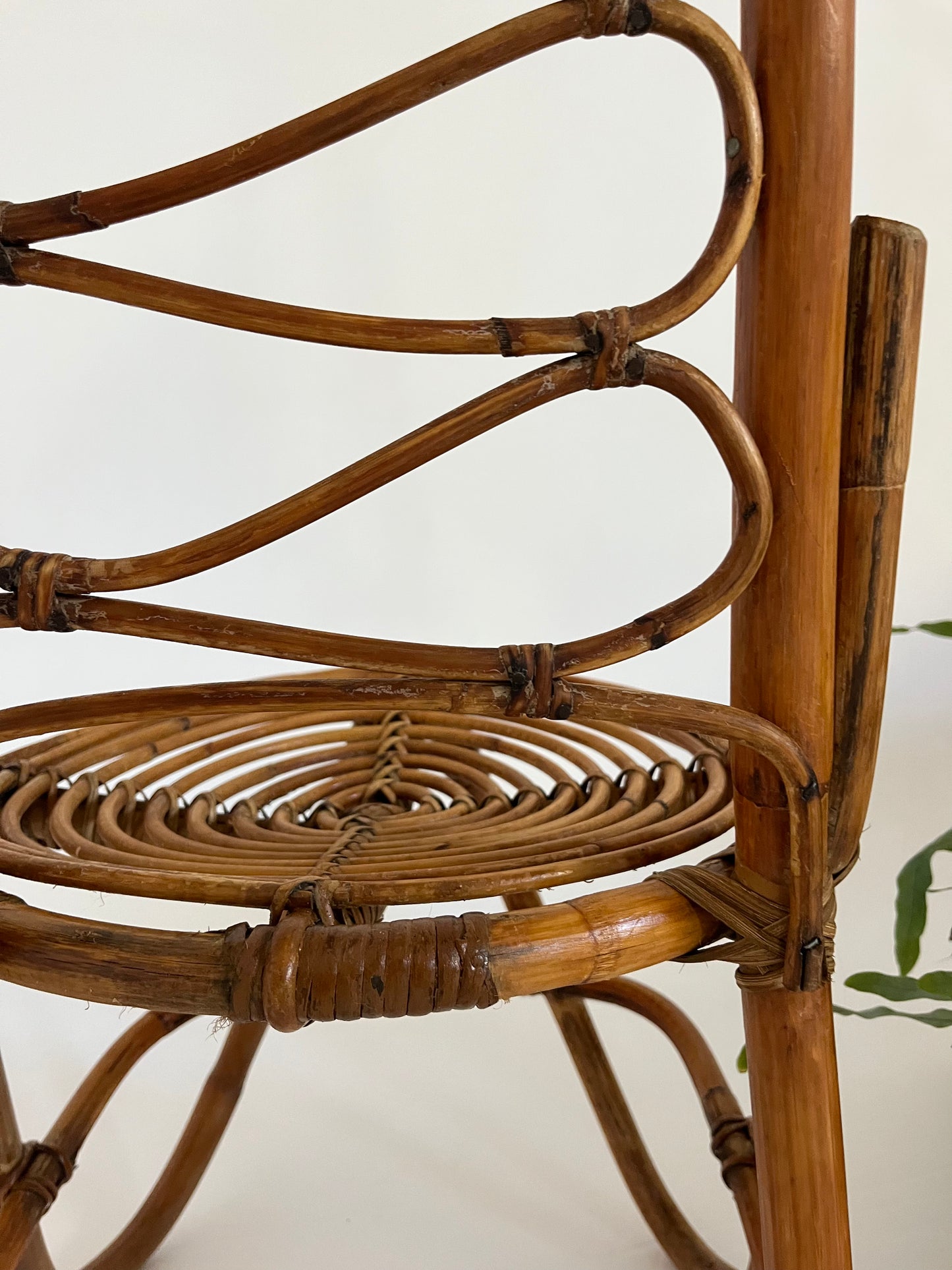- Vintage Italian Bamboo High Back Chair