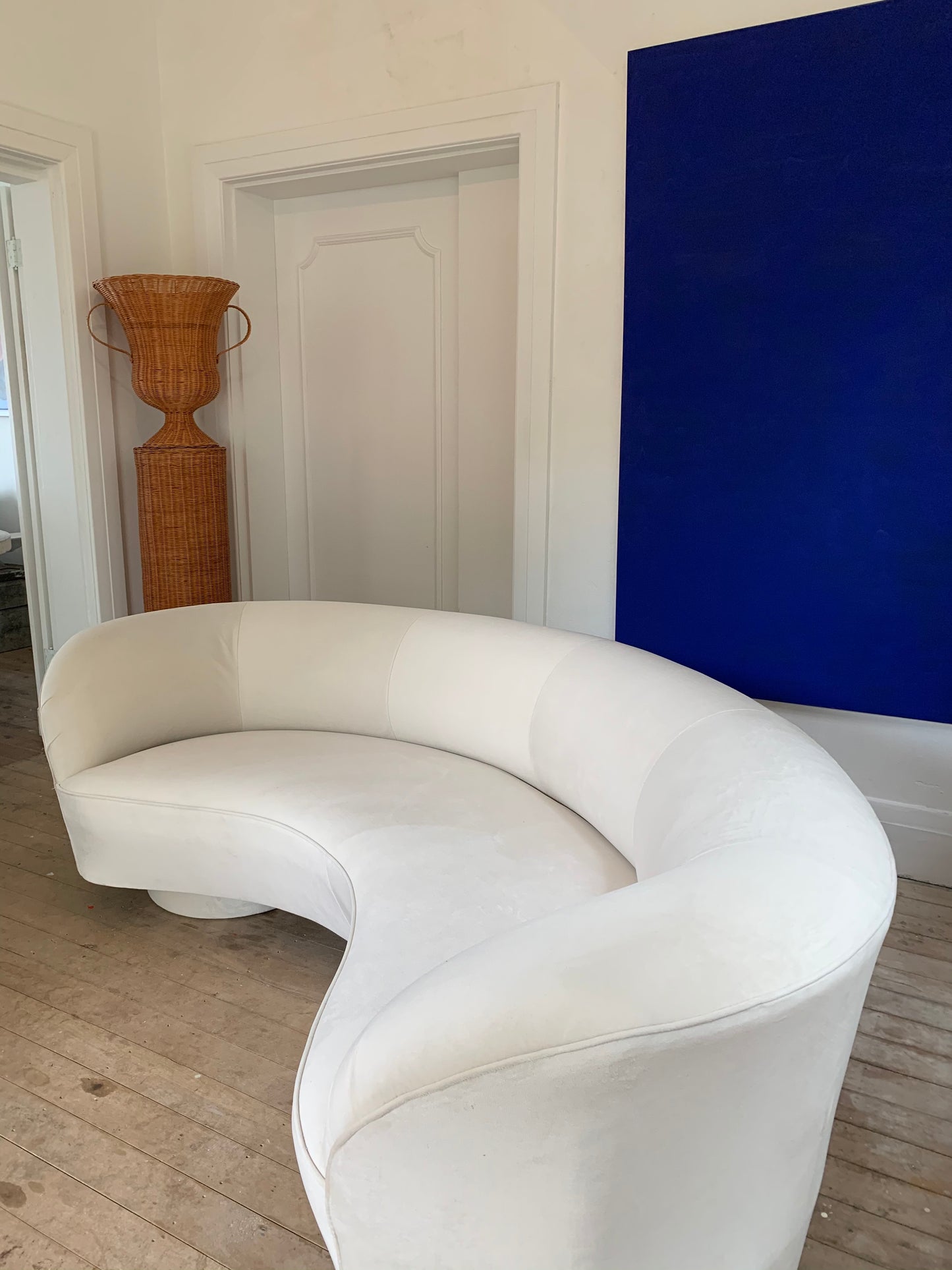 Stunning Velvet Curved Sofa