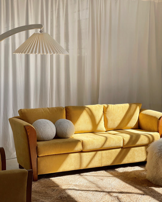 Yellow Corduroy Vintage Sofa