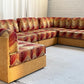 Vintage 9 Piece Geometric Corduroy Modular Sofa & Ottoman (Set)