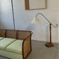 Refurbished Velvet & Rattan Sofa, Circa 1960-70