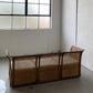 Refurbished Velvet & Rattan Sofa, Circa 1960-70