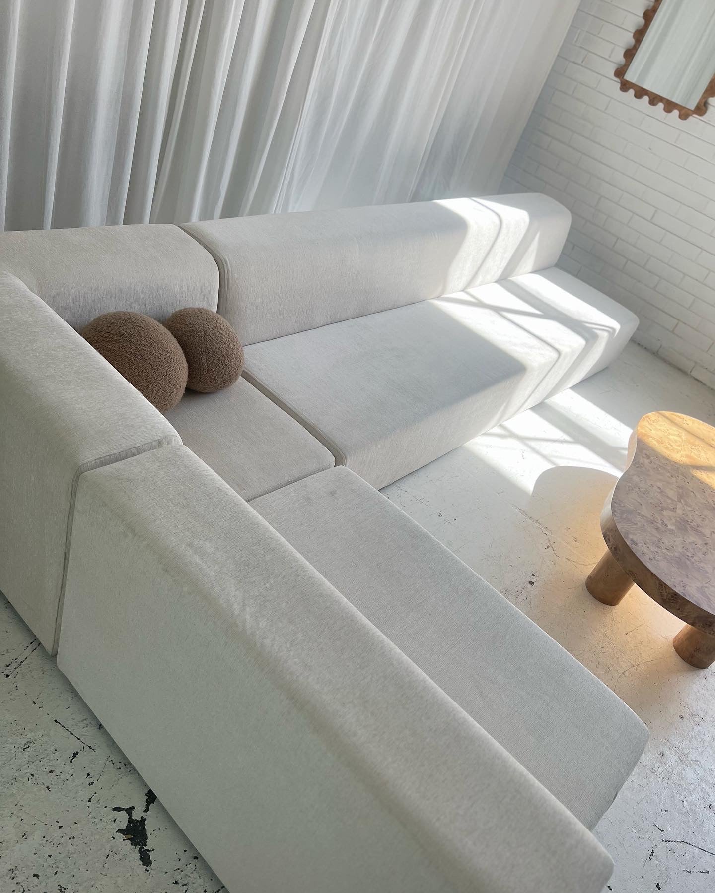 - Bespoke Large White Ivory Modular Sofa Set