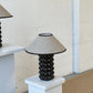 Ceramic Bubble Table Lamp with Linen Shade