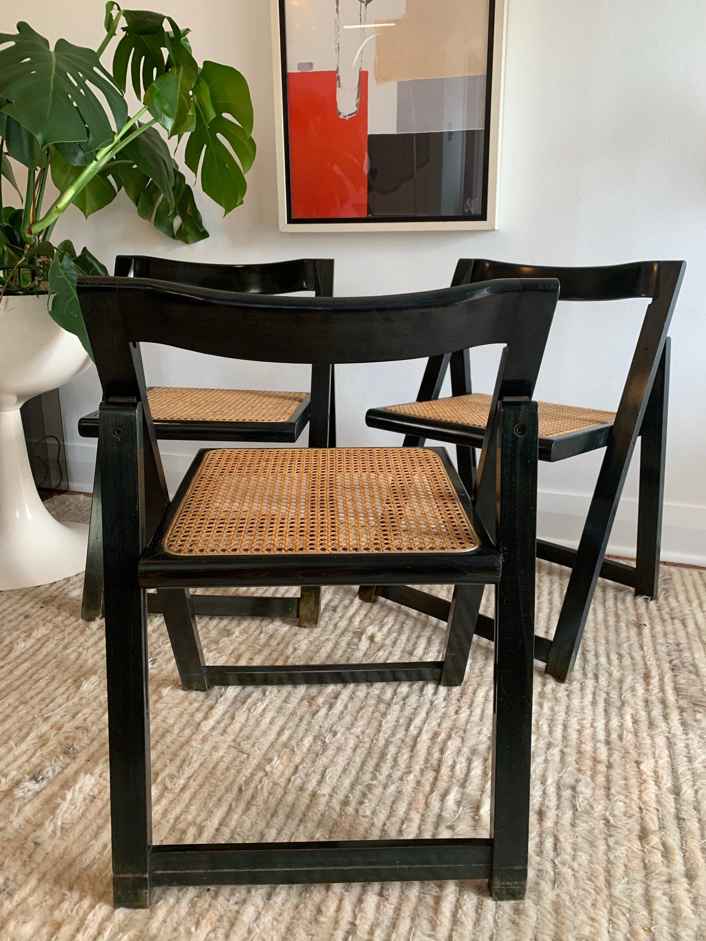 Original 1960’s Aldo Jacober and Pierangela d’Aniello “Trieste” Rattan Folding Chair