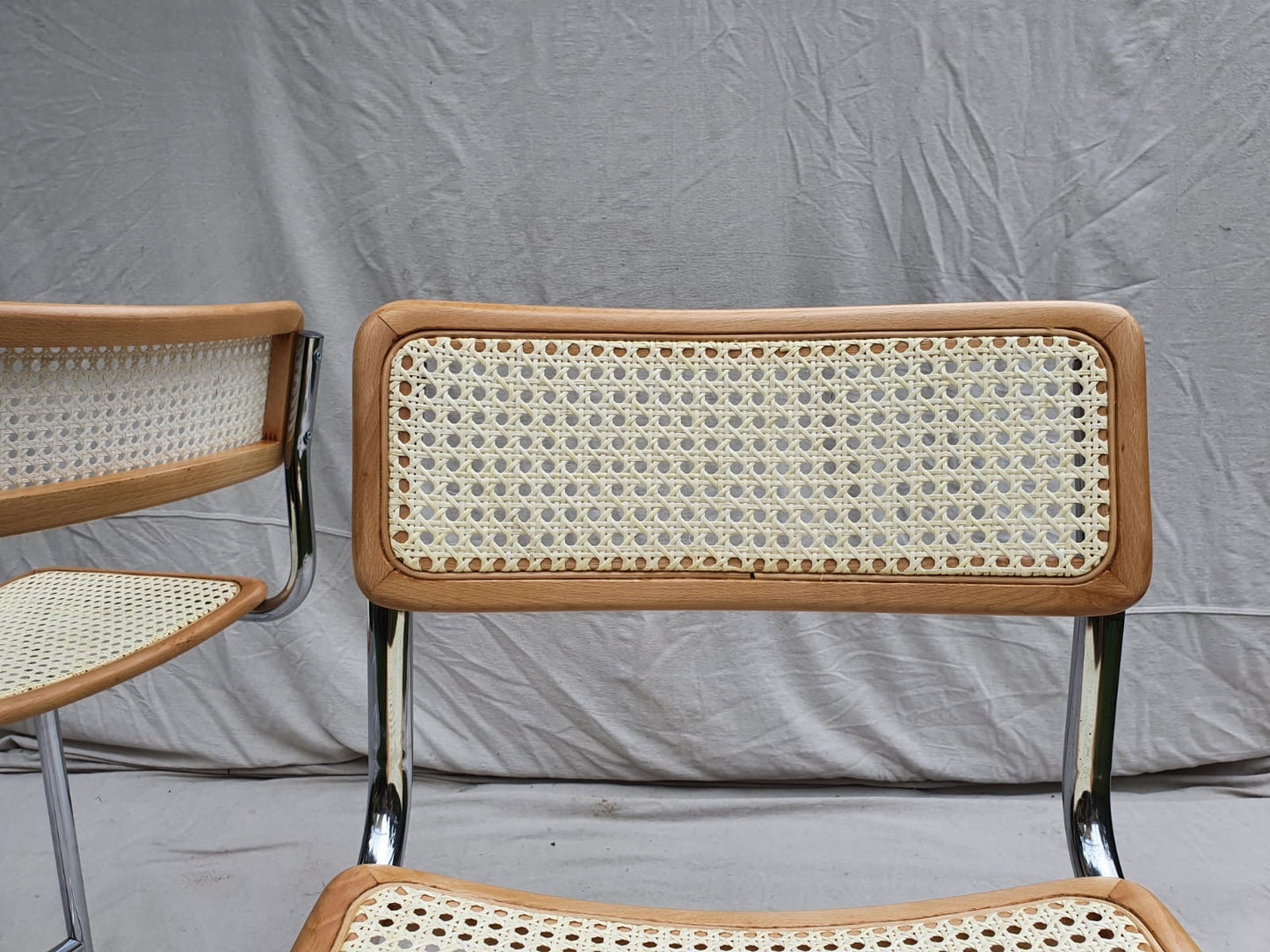 Set of Four Cesca Style Cane Bar Stools, made in Italy