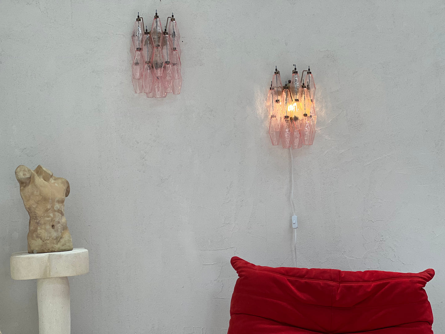- Murano Poliedri Sconce PINK