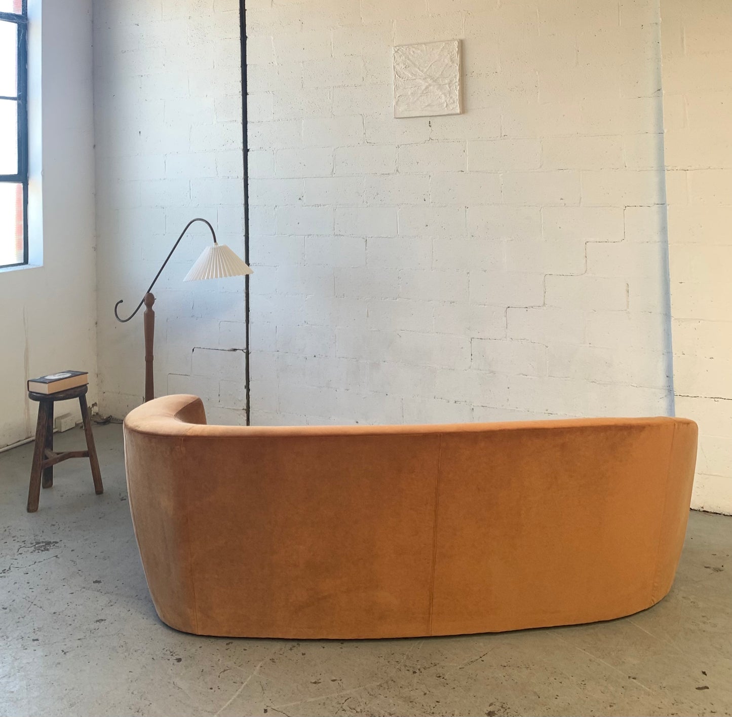 Bespoke Curved Sofa in Ginger Velvet