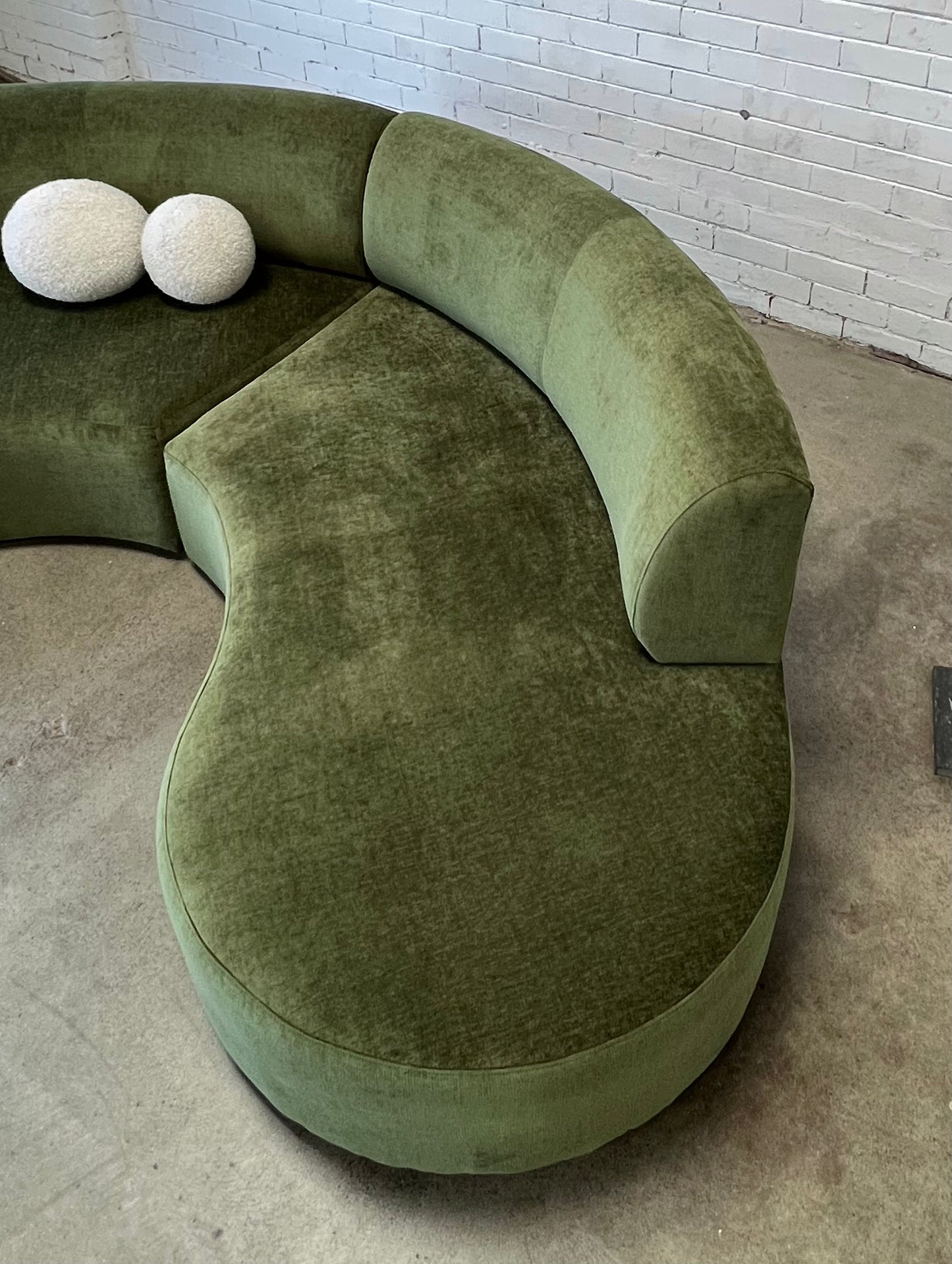 Bespoke Curved Sofa in Deep Botanical Green