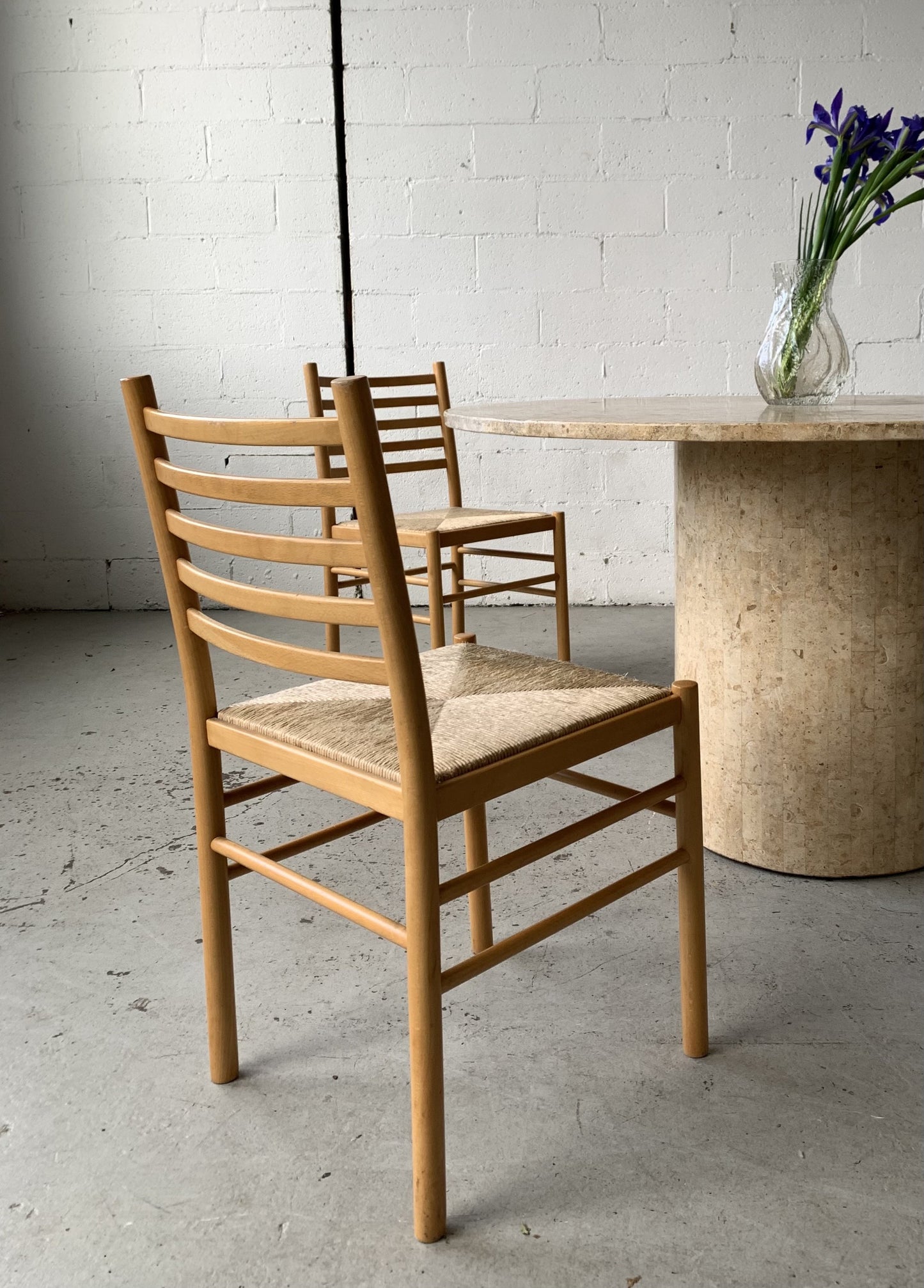 Set of Four Rush Dining Chairs