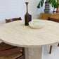 Vintage Unfilled Travertine Dining Table