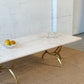 Marble Coffee Table with Brass Base
