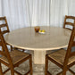 Large Vintage Circular 6-8 Seater Travertine Dining Table