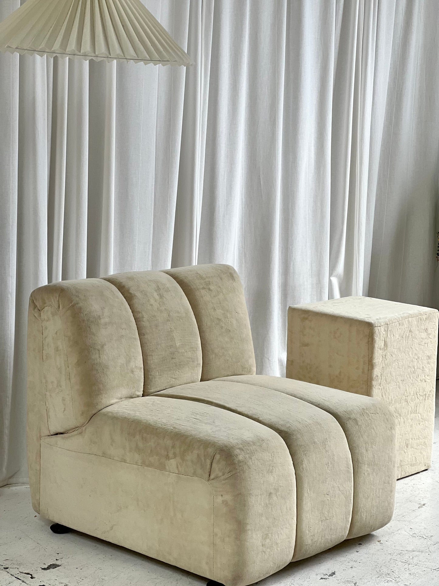 - Soft Cream Curved Modular Sofa Set