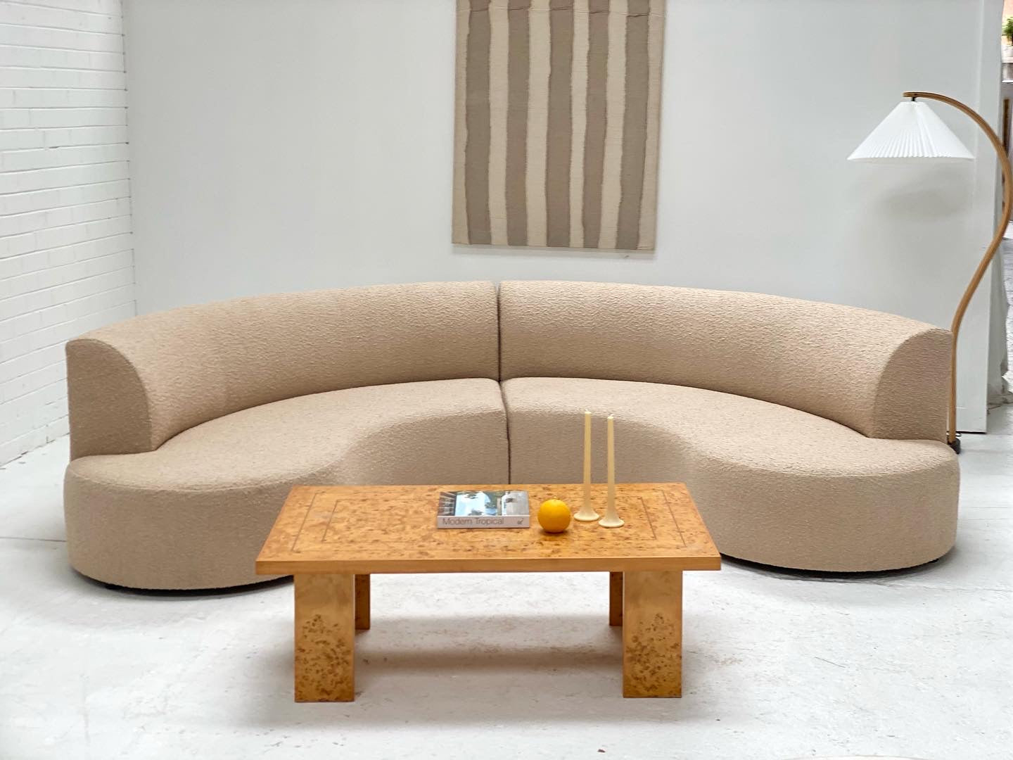 Curved Boucle Modular Sofa