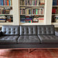 Florence Knoll Brown Leather Sofa