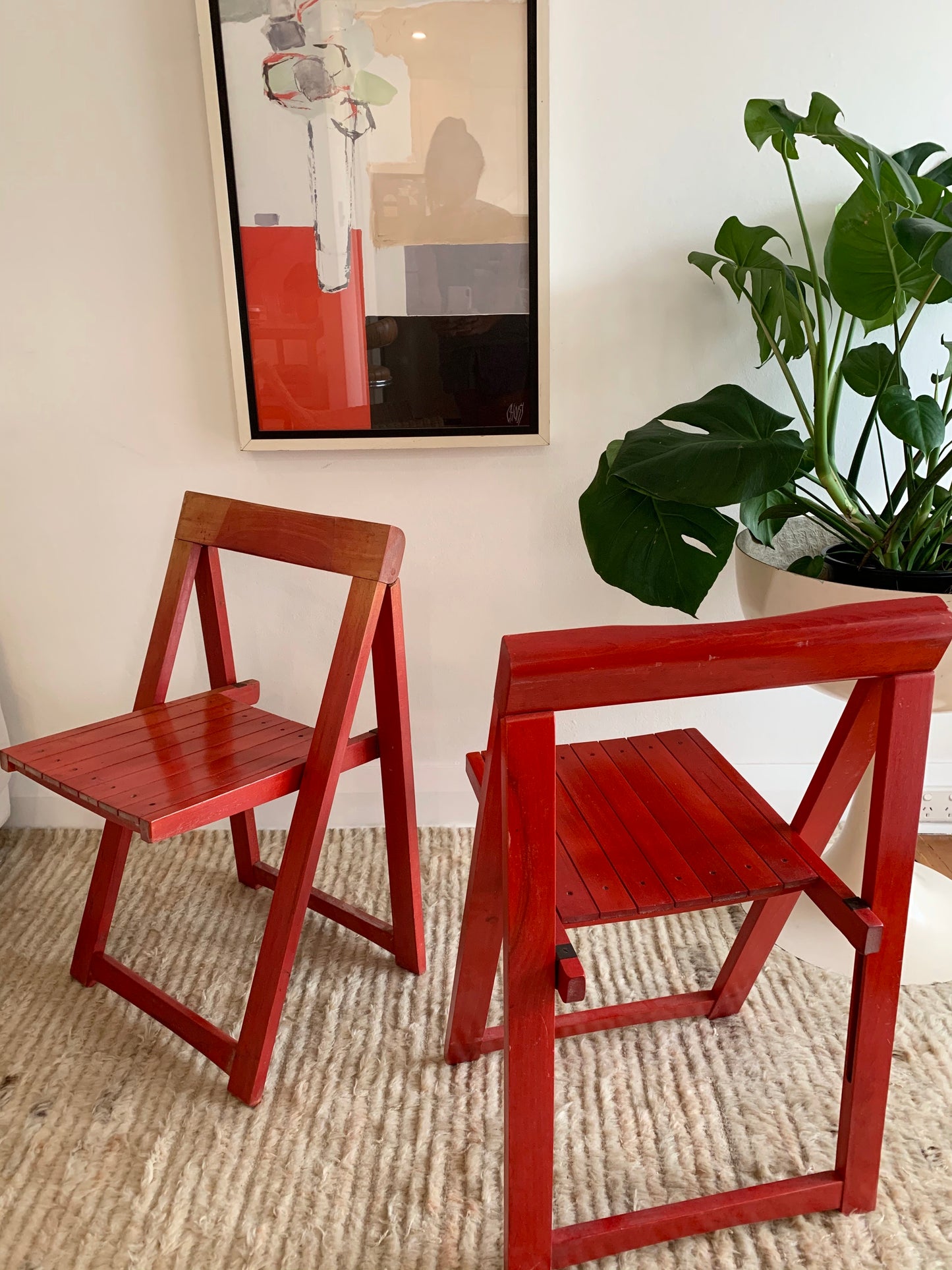 Original 1960’s Aldo Jacober and Pierangela d’Aniello “Trieste” Folding Chairs for Bazzani